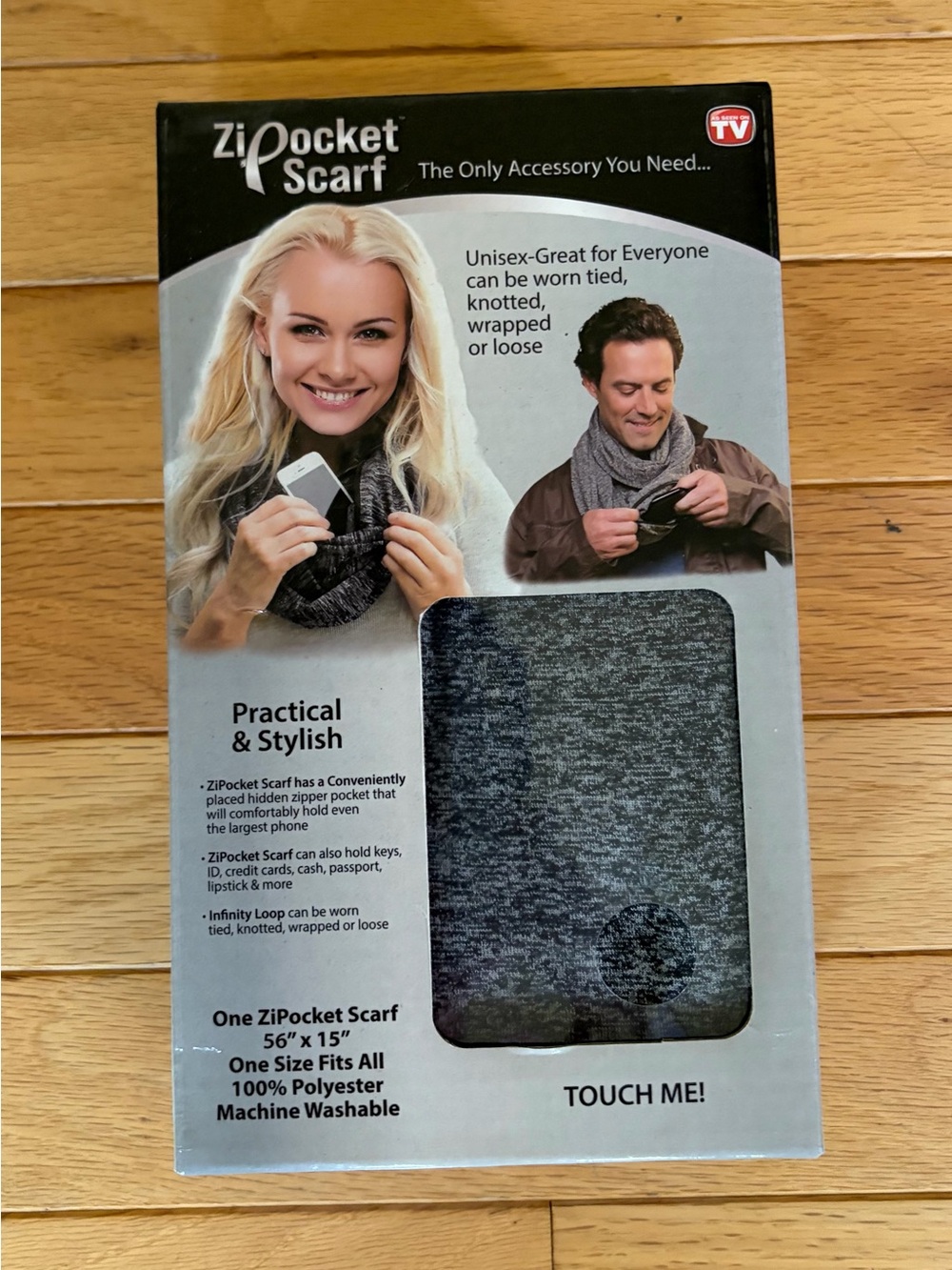 As Seen On TV ZiPocket Scarf in Heather Charcoal Gray